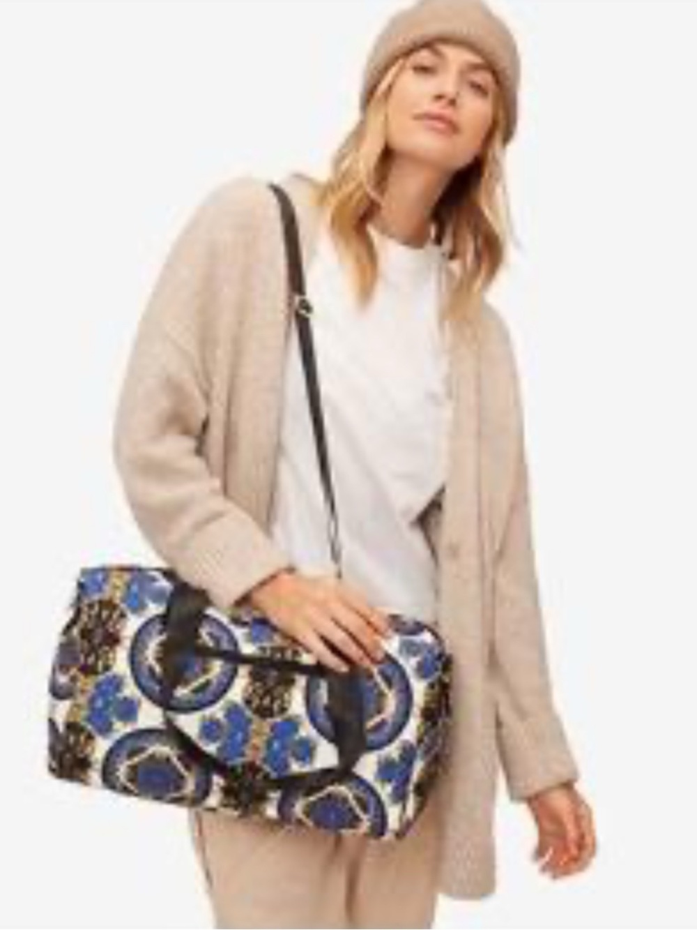 alice + olivia “Regal Romance” Sapphire Duffle Bag, EUC